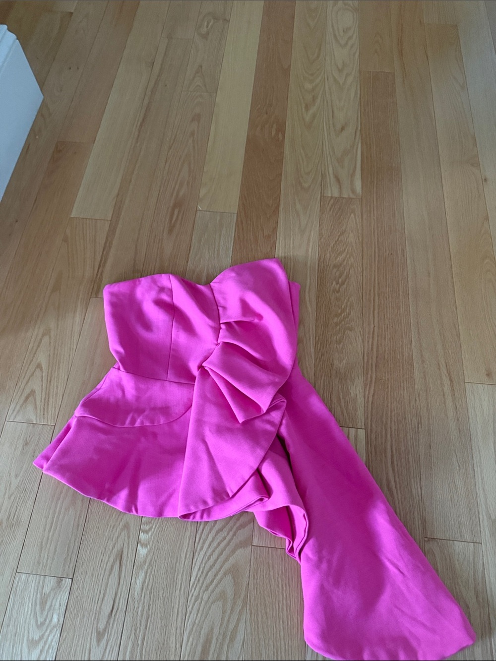 DO+BE Hot Pink Asymmetric Ruffle Skirt
